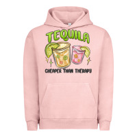 Pigment Salmon tequila cheaper than therapy Urban Hoodie - MaliasSmallBusiness