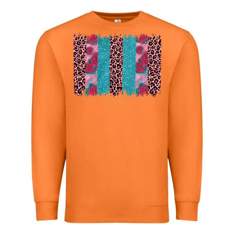 Valentines Day Leopard Rose Glitter Brush Stoke Premium Sweatshirt by JahusDesignShop | Teevron