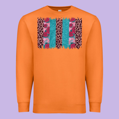 Valentines Day Leopard Rose Glitter Brush Stoke Premium Sweatshirt Designed By Jahusdesignshop