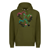 Army Green faith hope love Premium Hoodie - MaliasSmallBusiness