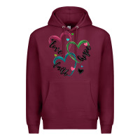 Burgundy faith hope love Premium Hoodie - MaliasSmallBusiness