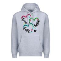 Heather Grey faith hope love Premium Hoodie - MaliasSmallBusiness