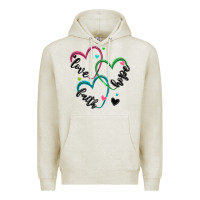 Oatmeal Heather faith hope love Premium Hoodie - MaliasSmallBusiness