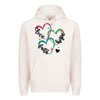 Pale Pink faith hope love Premium Hoodie - MaliasSmallBusiness