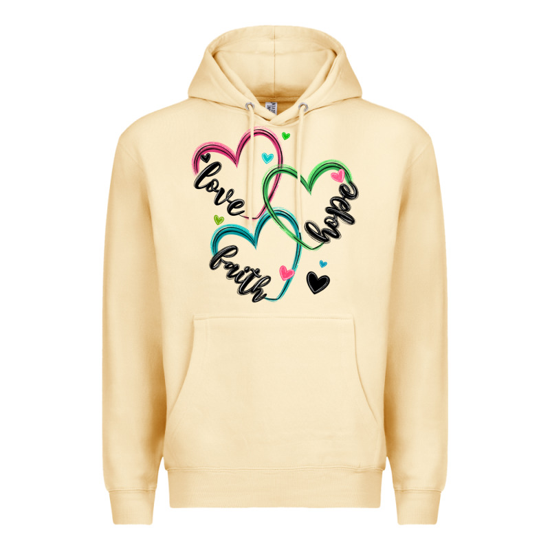 Faith Hope Love Premium Hoodie by MaliasSmallBusiness | Teevron