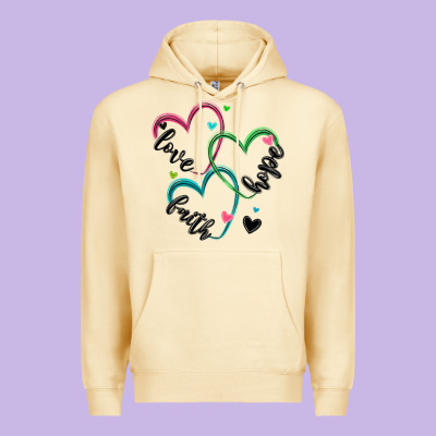 Faith Hope Love Premium Hoodie Designed By Maliassmallbusiness
