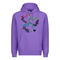 Purple faith hope love Premium Hoodie - MaliasSmallBusiness