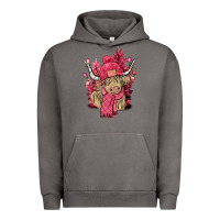 Pigment Tornado pink winter long haired cow Urban Hoodie - NancyCooperArtShop
