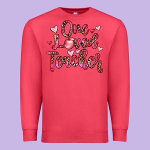 One Loved Teacher Premium Sweatshirt Designed By Jahusdesignshop