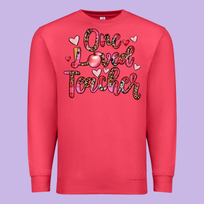 One Loved Teacher Premium Sweatshirt Designed By Jahusdesignshop
