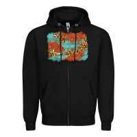 Black western leopard tooled leather background Zipper Hoodie - Zillion Design Studio