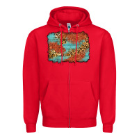 Red western leopard tooled leather background Zipper Hoodie - Zillion Design Studio