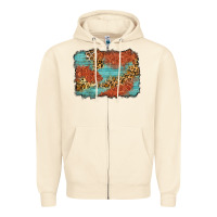 Western Leopard Tooled Leather Background Zipper Hoodie | Teevron