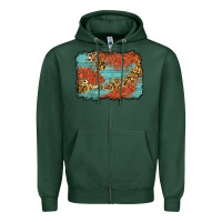 Sports Green western leopard tooled leather background Zipper Hoodie - Zillion Design Studio