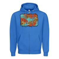 True Royal western leopard tooled leather background Zipper Hoodie - Zillion Design Studio