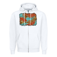 White western leopard tooled leather background Zipper Hoodie - Zillion Design Studio
