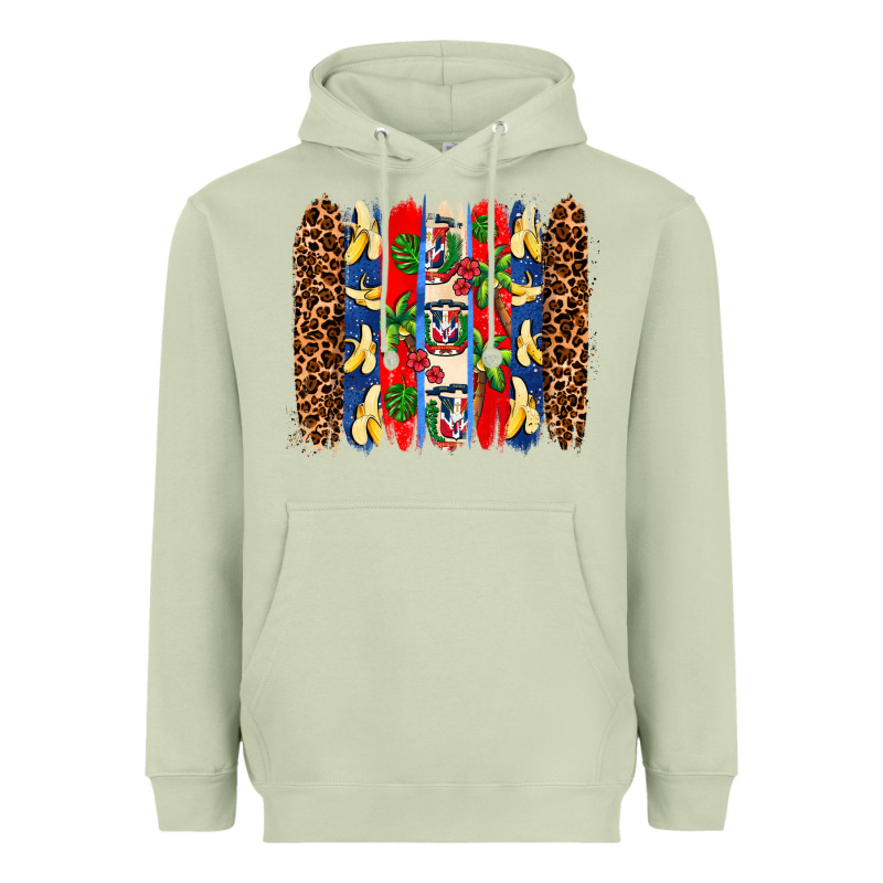 Dominican Republic Brushstrokes Heavyweight Hoodie by AdoDesignShop | Teevron