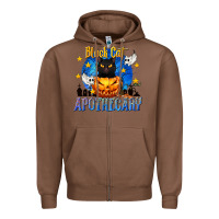 Chestnut Black Cat Apothecary Zipper Hoodie - texasbilliewilder