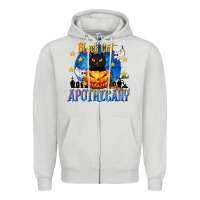 Dove Grey Black Cat Apothecary Zipper Hoodie - texasbilliewilder