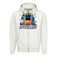 Oatmeal Heather Black Cat Apothecary Zipper Hoodie - texasbilliewilder