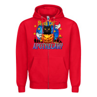 Red Black Cat Apothecary Zipper Hoodie - texasbilliewilder