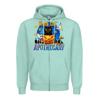 Seafoam Black Cat Apothecary Zipper Hoodie - texasbilliewilder