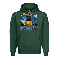 Sports Green Black Cat Apothecary Zipper Hoodie - texasbilliewilder