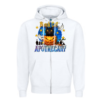 White Black Cat Apothecary Zipper Hoodie - texasbilliewilder