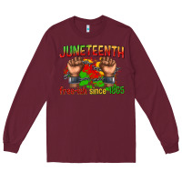 Burgundy juneteenth free ish since 1865 Long Sleeve Tee - texasbilliewilder
