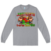 Heather Grey juneteenth free ish since 1865 Long Sleeve Tee - texasbilliewilder