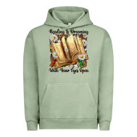 Pigment Oil Green reading is dreaming with your eyes open Urban Hoodie - NancyCooperArtShop