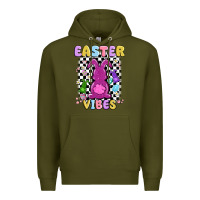 Army Green easter vibes peep faux sequin Premium Hoodie - MaliasSmallBusiness