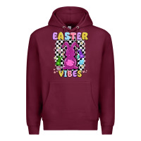 Burgundy easter vibes peep faux sequin Premium Hoodie - MaliasSmallBusiness