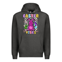 Charcoal Heather easter vibes peep faux sequin Premium Hoodie - MaliasSmallBusiness