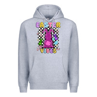 Heather Grey easter vibes peep faux sequin Premium Hoodie - MaliasSmallBusiness