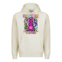 Oatmeal Heather easter vibes peep faux sequin Premium Hoodie - MaliasSmallBusiness