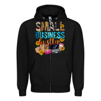 Black small business hustler Zipper Hoodie - Zillion Design Studio
