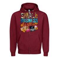 Burgundy small business hustler Zipper Hoodie - Zillion Design Studio