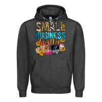 Charcoal Heather small business hustler Zipper Hoodie - Zillion Design Studio