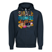 Navy small business hustler Zipper Hoodie - Zillion Design Studio