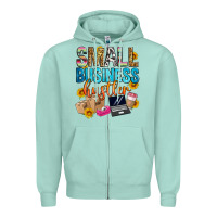 Seafoam small business hustler Zipper Hoodie - Zillion Design Studio