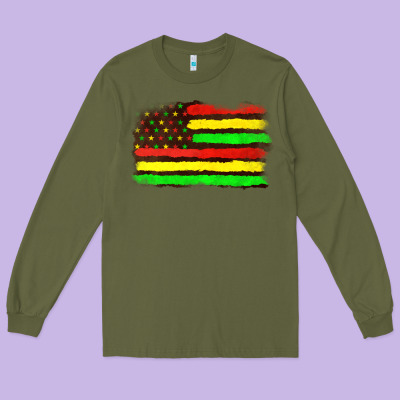 Long Sleeve Tee juneteenth flag