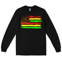 Black juneteenth flag Long Sleeve Tee - texasbilliewilder