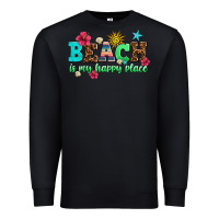 Black beach is my happy place Premium Sweatshirt - AdoDesignShop
