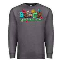 Charcoal Heather beach is my happy place Premium Sweatshirt - AdoDesignShop
