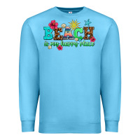 Ocean Blue beach is my happy place Premium Sweatshirt - AdoDesignShop