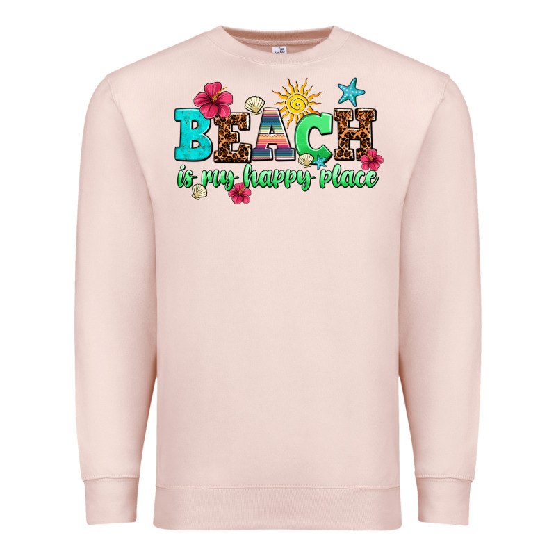 Beach Is My Happy Place Premium Sweatshirt by AdoDesignShop | Teevron