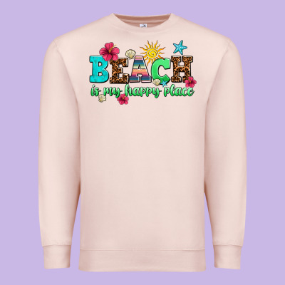 Beach Is My Happy Place Premium Sweatshirt Designed By Adodesignshop