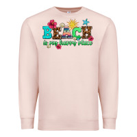 Pale Pink beach is my happy place Premium Sweatshirt - AdoDesignShop