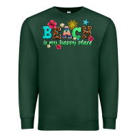 Sports Green beach is my happy place Premium Sweatshirt - AdoDesignShop